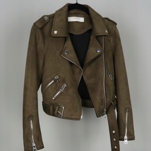 Zara Faux Suede Moto Jacket